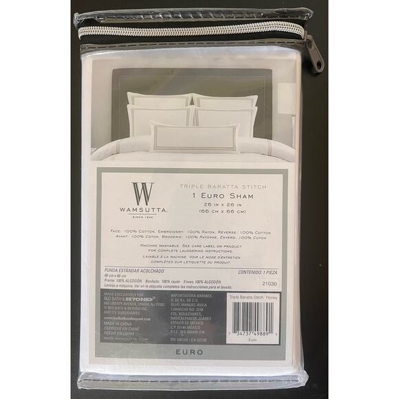 NIB Wamsutta Triple Baratta Stitch Euro Sham - Honey - Picture 2 of 3